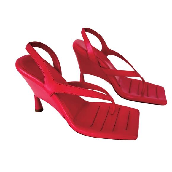 Gia Borghini x RHW Rosie Sandals Slingback Heeled Wedges Leather 36 (US6) - Picture 1 of 13